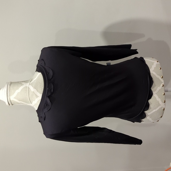 Moschino Jeans Black beaded and scalloped button up - Picture 5 of 7